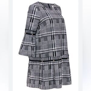 Prose & Poetry Navy Blue & White Plaid Drop Waist Shift Dress Size M